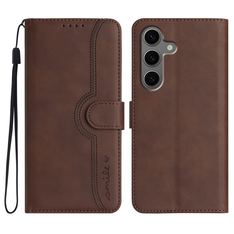 Custodia per telefono in pelle con motivo a cuore, For Samsung Galaxy S25 FE 5G, For Samsung Galaxy S25 5G, For Samsung Galaxy S25+ 5G, For Samsung Galaxy S25 Ultra 5G