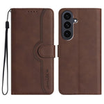 Custodia per telefono in pelle con motivo a cuore, For Samsung Galaxy S25 FE 5G, For Samsung Galaxy S25 5G, For Samsung Galaxy S25+ 5G, For Samsung Galaxy S25 Ultra 5G