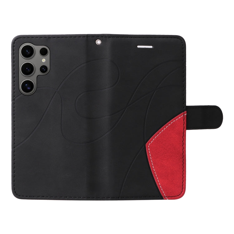 Custodia per telefono in pelle con cerniera bicolore, For Galaxy S25 Ultra 5G