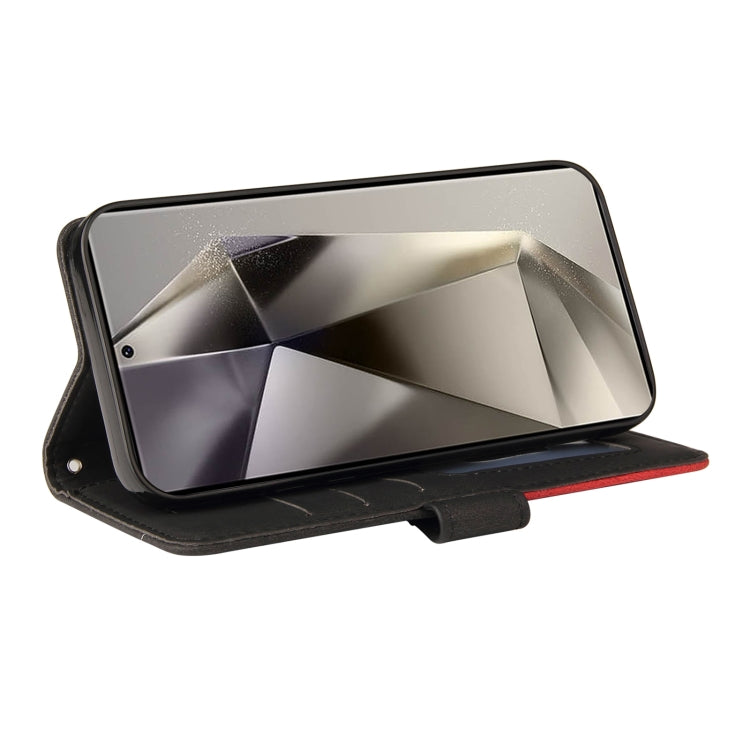 Custodia per telefono in pelle con cerniera bicolore, For Galaxy S25 Ultra 5G