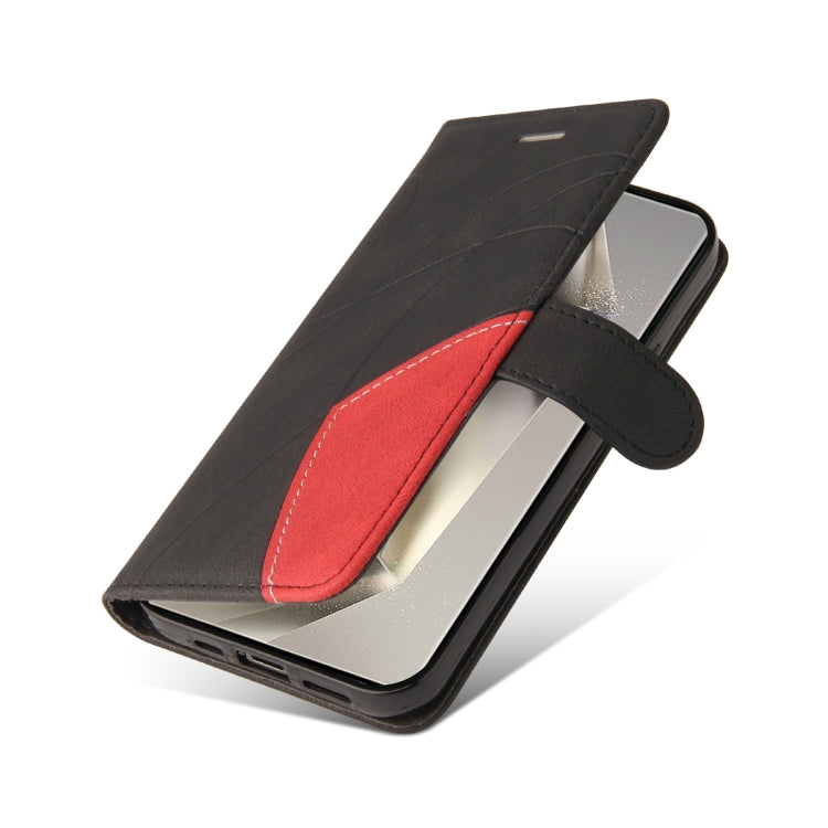 Custodia per telefono in pelle con cerniera bicolore, For Galaxy S25 Ultra 5G