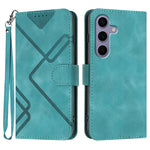 Custodia per telefono in pelle con motivo a linee, For Samsung Galaxy S25 FE 5G, For Samsung Galaxy S25 5G, For Samsung Galaxy S25+ 5G, For Samsung Galaxy S25 Ultra 5G
