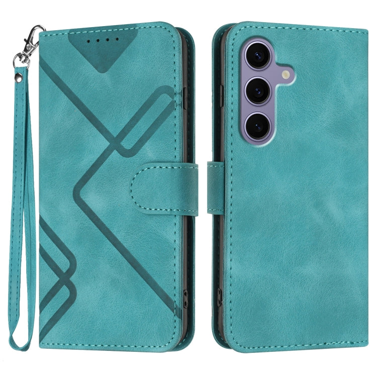 Custodia per telefono in pelle con motivo a linee, For Samsung Galaxy S25 FE 5G, For Samsung Galaxy S25 5G, For Samsung Galaxy S25+ 5G, For Samsung Galaxy S25 Ultra 5G