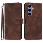 Custodia per telefono in pelle con motivo a linee, For Samsung Galaxy S25 FE 5G, For Samsung Galaxy S25 5G, For Samsung Galaxy S25+ 5G, For Samsung Galaxy S25 Ultra 5G