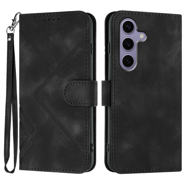 Custodia per telefono in pelle con motivo a linee, For Samsung Galaxy S25 FE 5G, For Samsung Galaxy S25 5G, For Samsung Galaxy S25+ 5G, For Samsung Galaxy S25 Ultra 5G