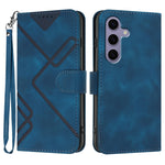 Custodia per telefono in pelle con motivo a linee, For Samsung Galaxy S25 FE 5G, For Samsung Galaxy S25 5G, For Samsung Galaxy S25+ 5G, For Samsung Galaxy S25 Ultra 5G