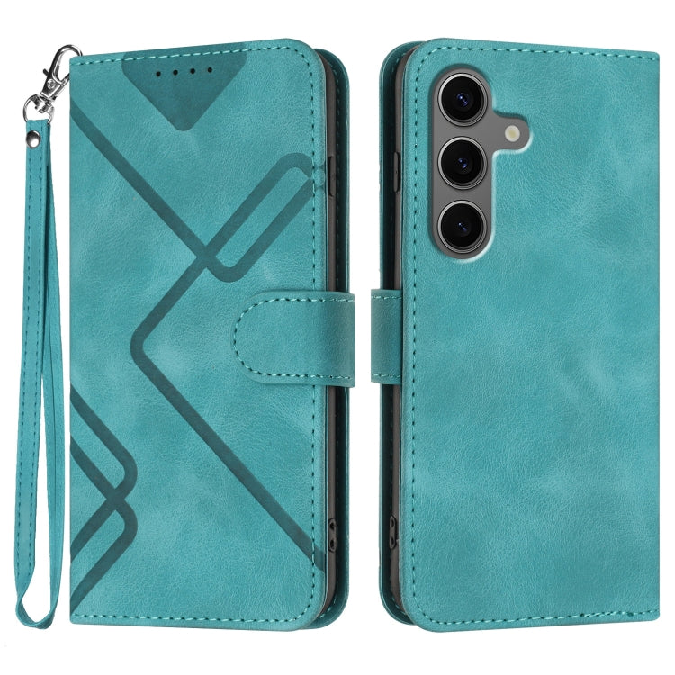 Custodia per telefono in pelle con motivo a linee, For Samsung Galaxy S25 FE 5G, For Samsung Galaxy S25 5G, For Samsung Galaxy S25+ 5G, For Samsung Galaxy S25 Ultra 5G