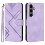 Custodia per telefono in pelle con motivo a linee, For Samsung Galaxy S25 FE 5G, For Samsung Galaxy S25 5G, For Samsung Galaxy S25+ 5G, For Samsung Galaxy S25 Ultra 5G