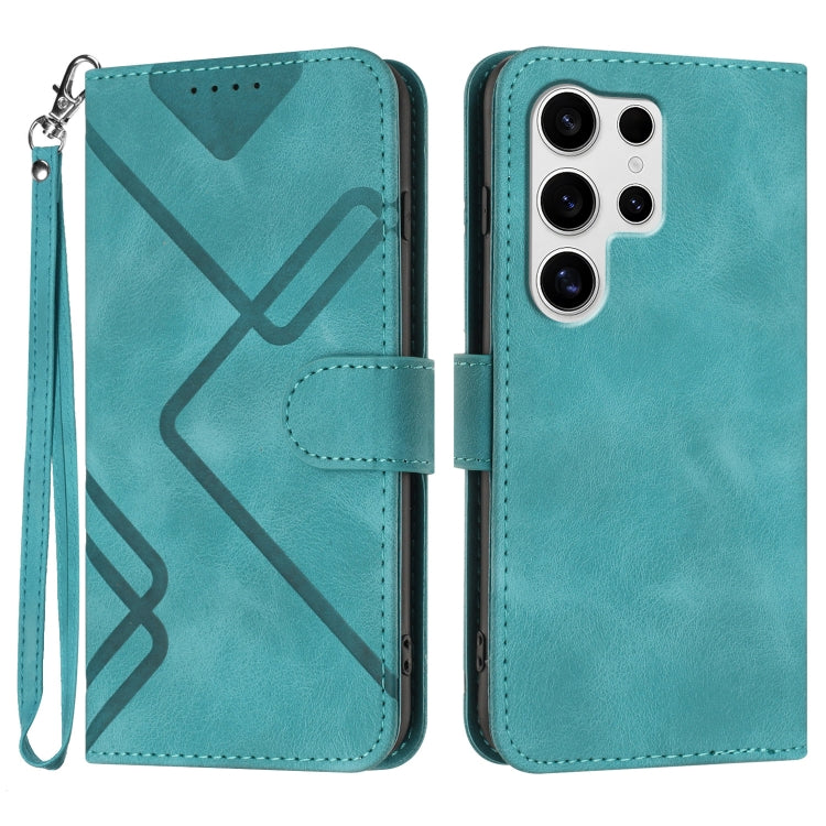 Custodia per telefono in pelle con motivo a linee, For Samsung Galaxy S25 FE 5G, For Samsung Galaxy S25 5G, For Samsung Galaxy S25+ 5G, For Samsung Galaxy S25 Ultra 5G