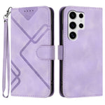 Custodia per telefono in pelle con motivo a linee, For Samsung Galaxy S25 FE 5G, For Samsung Galaxy S25 5G, For Samsung Galaxy S25+ 5G, For Samsung Galaxy S25 Ultra 5G