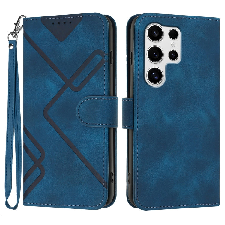 Custodia per telefono in pelle con motivo a linee, For Samsung Galaxy S25 FE 5G, For Samsung Galaxy S25 5G, For Samsung Galaxy S25+ 5G, For Samsung Galaxy S25 Ultra 5G