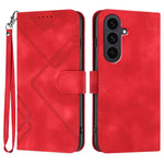 Custodia per telefono in pelle con motivo a linee, For Samsung Galaxy S25 FE 5G, For Samsung Galaxy S25 5G, For Samsung Galaxy S25+ 5G, For Samsung Galaxy S25 Ultra 5G