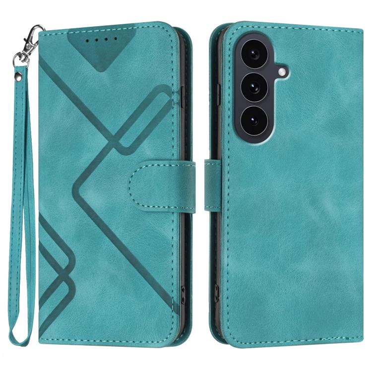 Custodia per telefono in pelle con motivo a linee, For Samsung Galaxy S25 FE 5G, For Samsung Galaxy S25 5G, For Samsung Galaxy S25+ 5G, For Samsung Galaxy S25 Ultra 5G