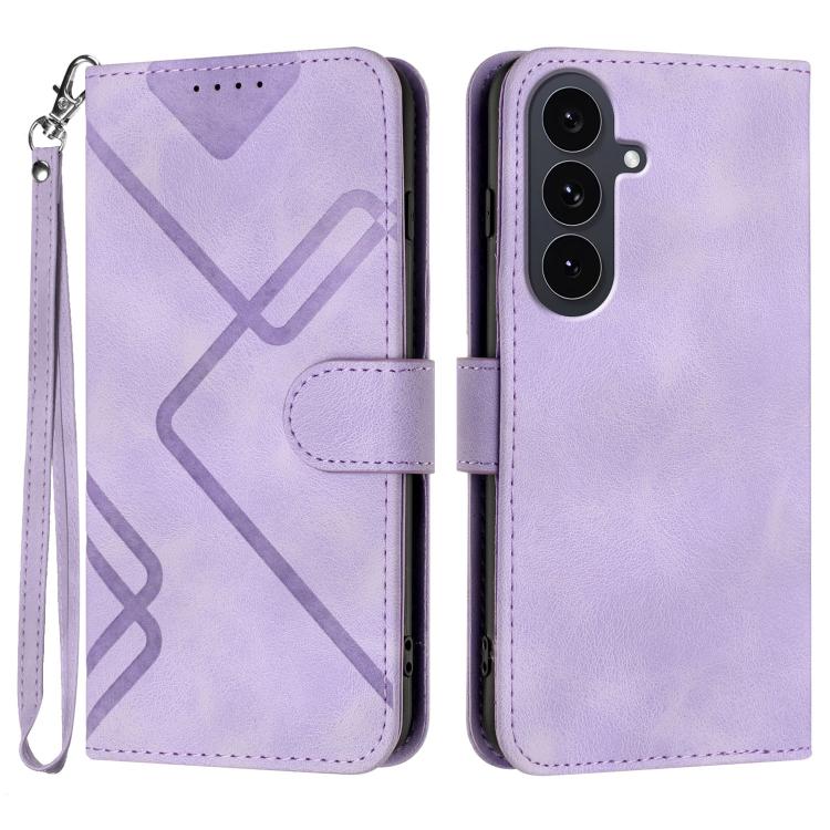 Custodia per telefono in pelle con motivo a linee, For Samsung Galaxy S25 FE 5G, For Samsung Galaxy S25 5G, For Samsung Galaxy S25+ 5G, For Samsung Galaxy S25 Ultra 5G
