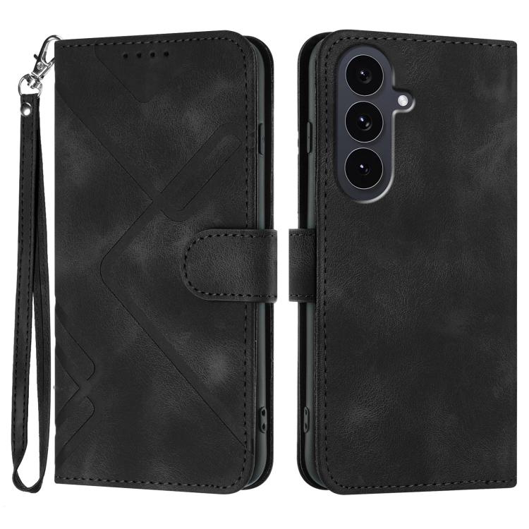 Custodia per telefono in pelle con motivo a linee, For Samsung Galaxy S25 FE 5G, For Samsung Galaxy S25 5G, For Samsung Galaxy S25+ 5G, For Samsung Galaxy S25 Ultra 5G