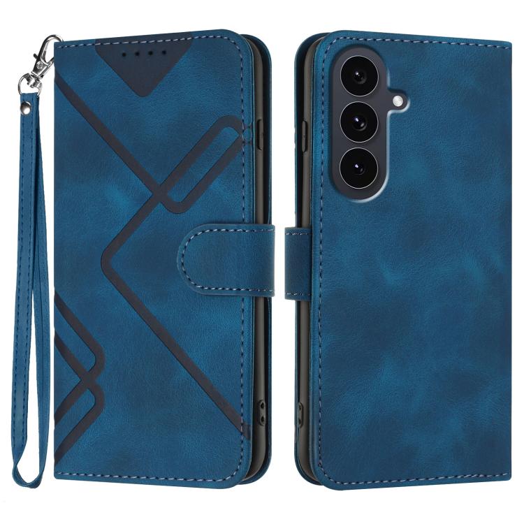Custodia per telefono in pelle con motivo a linee, For Samsung Galaxy S25 FE 5G, For Samsung Galaxy S25 5G, For Samsung Galaxy S25+ 5G, For Samsung Galaxy S25 Ultra 5G