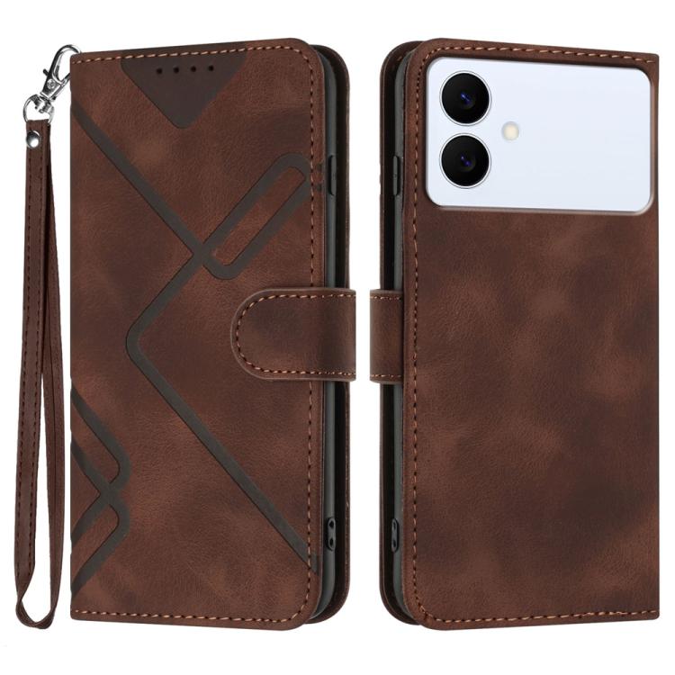 Custodia per telefono in pelle con motivo a linee, For Galaxy S26 FE 5G, For Samsung Galaxy S26 Edge 5G, For Samsung Galaxy S26 Ultra 5G, For Samsung Galaxy S26 5G