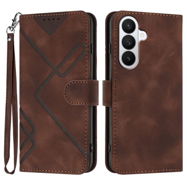 Custodia per telefono in pelle con motivo a linee, For Galaxy S26 FE 5G, For Samsung Galaxy S26 Edge 5G, For Samsung Galaxy S26 Ultra 5G, For Samsung Galaxy S26 5G