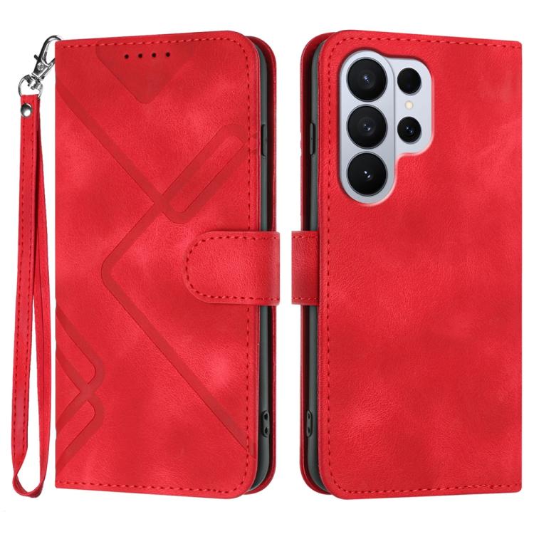 Custodia per telefono in pelle con motivo a linee, For Galaxy S26 FE 5G, For Samsung Galaxy S26 Edge 5G, For Samsung Galaxy S26 Ultra 5G, For Samsung Galaxy S26 5G