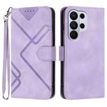 Custodia per telefono in pelle con motivo a linee, For Galaxy S26 FE 5G, For Samsung Galaxy S26 Edge 5G, For Samsung Galaxy S26 Ultra 5G, For Samsung Galaxy S26 5G