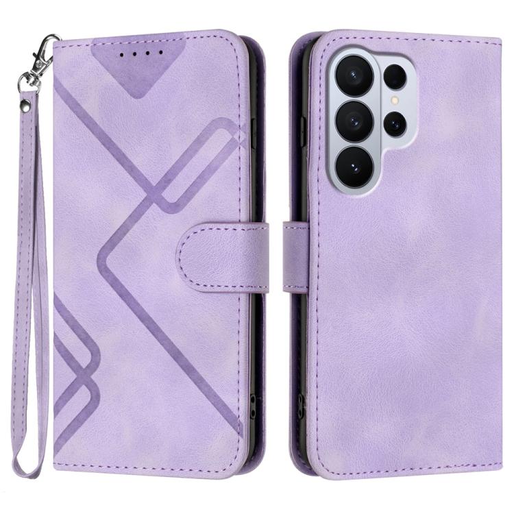 Custodia per telefono in pelle con motivo a linee, For Galaxy S26 FE 5G, For Samsung Galaxy S26 Edge 5G, For Samsung Galaxy S26 Ultra 5G, For Samsung Galaxy S26 5G