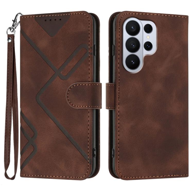 Custodia per telefono in pelle con motivo a linee, For Galaxy S26 FE 5G, For Samsung Galaxy S26 Edge 5G, For Samsung Galaxy S26 Ultra 5G, For Samsung Galaxy S26 5G