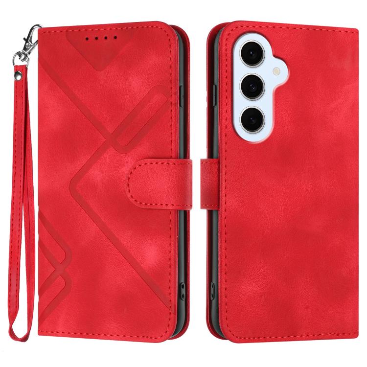Custodia per telefono in pelle con motivo a linee, For Galaxy S26 FE 5G, For Samsung Galaxy S26 Edge 5G, For Samsung Galaxy S26 Ultra 5G, For Samsung Galaxy S26 5G