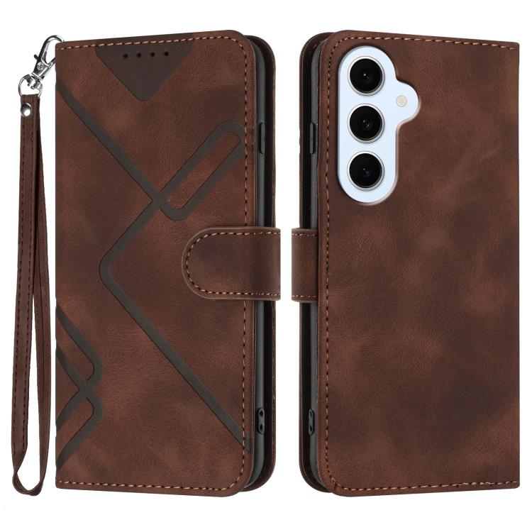 Custodia per telefono in pelle con motivo a linee, For Galaxy S26 FE 5G, For Samsung Galaxy S26 Edge 5G, For Samsung Galaxy S26 Ultra 5G, For Samsung Galaxy S26 5G