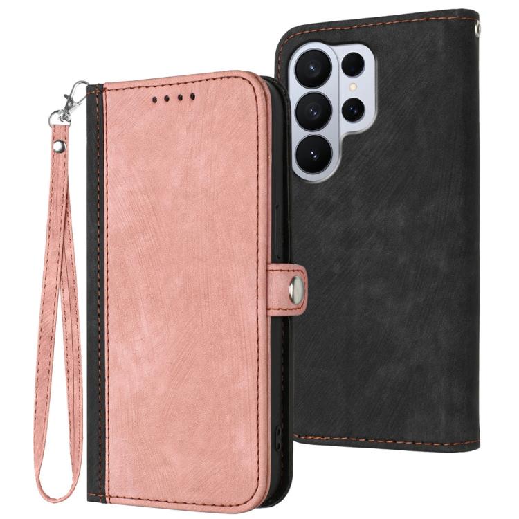 Custodia per telefono in pelle con cinturino a doppia piega e fibbia laterale, For Galaxy S26 FE 5G, For Samsung Galaxy S26 Edge 5G, For Samsung Galaxy S26 Ultra 5G, For Samsung Galaxy S26 5G