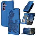 Custodia per telefono in pelle con stampa a fiori di Datura, For Samsung Galaxy S26 5G, For Samsung Galaxy S25 FE 5G, For Samsung Galaxy S25 5G