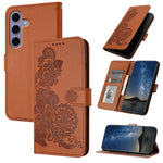 Custodia per telefono in pelle con stampa a fiori di Datura, For Samsung Galaxy S26 5G, For Samsung Galaxy S25 FE 5G, For Samsung Galaxy S25 5G