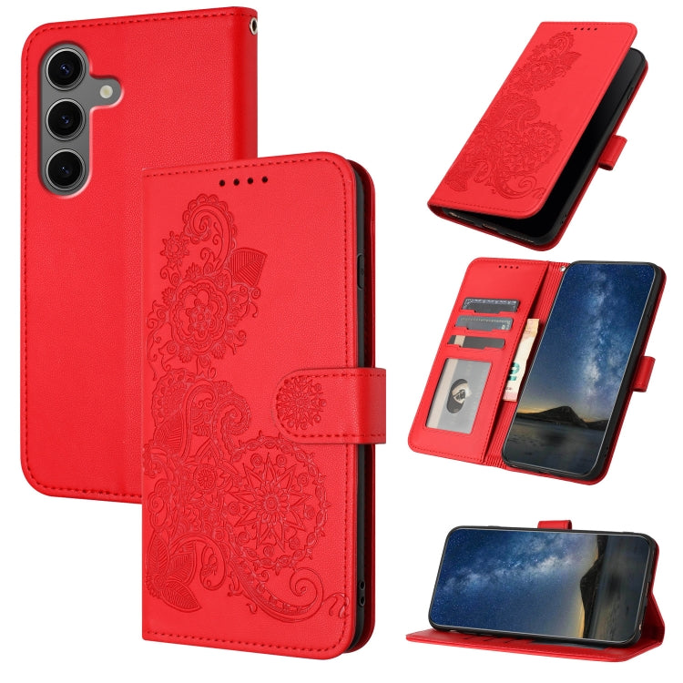 Custodia per telefono in pelle con stampa a fiori di Datura, For Samsung Galaxy S25+ 5G, For Samsung Galaxy S25 Ultra 5G