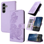 Custodia per telefono in pelle con stampa a fiori di Datura, For Samsung Galaxy S25+ 5G, For Samsung Galaxy S25 Ultra 5G