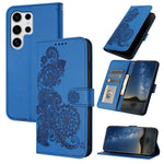 Custodia per telefono in pelle con stampa a fiori di Datura, For Samsung Galaxy S25+ 5G, For Samsung Galaxy S25 Ultra 5G