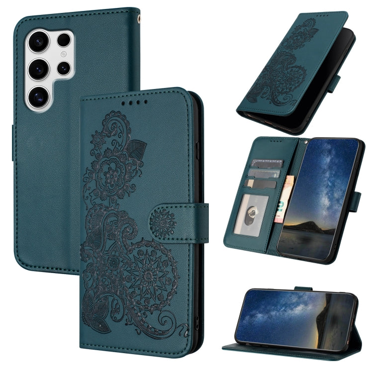Custodia per telefono in pelle con stampa a fiori di Datura, For Samsung Galaxy S25+ 5G, For Samsung Galaxy S25 Ultra 5G