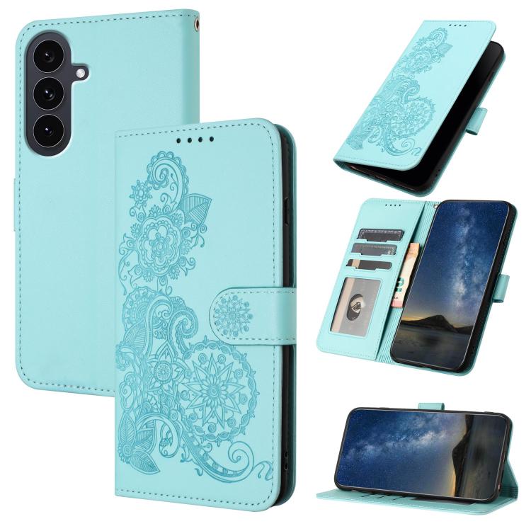 Custodia per telefono in pelle con stampa a fiori di Datura, For Samsung Galaxy S26 5G, For Samsung Galaxy S25 FE 5G, For Samsung Galaxy S25 5G