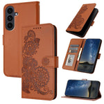 Custodia per telefono in pelle con stampa a fiori di Datura, For Samsung Galaxy S26 5G, For Samsung Galaxy S25 FE 5G, For Samsung Galaxy S25 5G