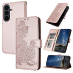 Custodia per telefono in pelle con stampa a fiori di Datura, For Samsung Galaxy S26 5G, For Samsung Galaxy S25 FE 5G, For Samsung Galaxy S25 5G