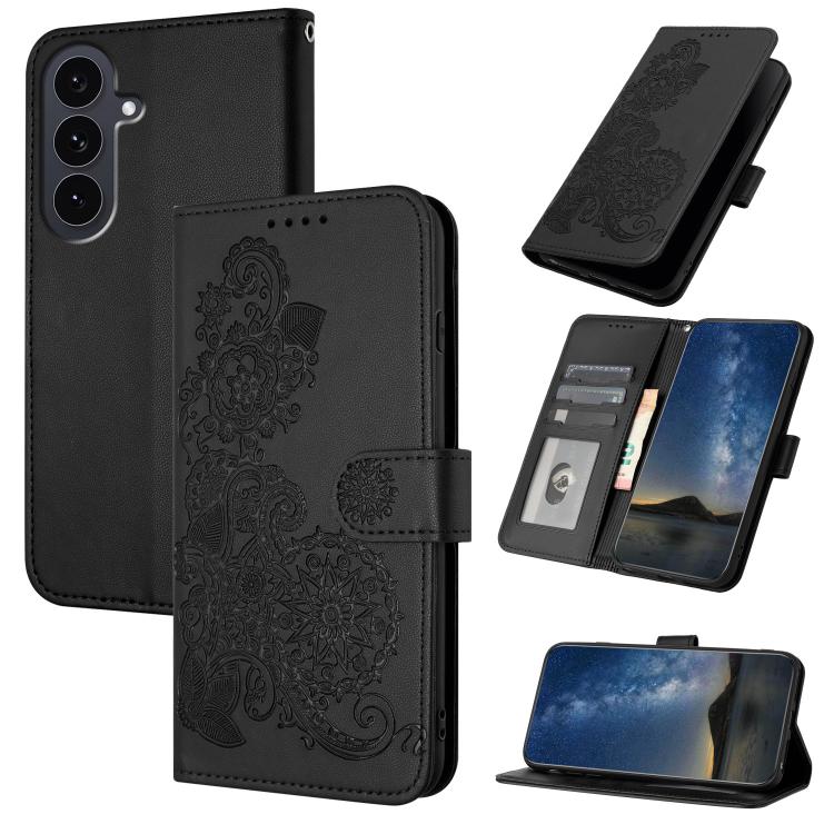Custodia per telefono in pelle con stampa a fiori di Datura, For Samsung Galaxy S26 5G, For Samsung Galaxy S25 FE 5G, For Samsung Galaxy S25 5G
