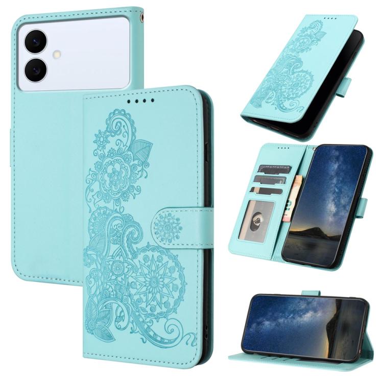 Custodia per telefono in pelle con stampa a fiori di Datura, For Galaxy S26 FE 5G, For Samsung Galaxy S26 Edge 5G, For Samsung Galaxy S26 Ultra 5G