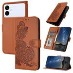 Custodia per telefono in pelle con stampa a fiori di Datura, For Galaxy S26 FE 5G, For Samsung Galaxy S26 Edge 5G, For Samsung Galaxy S26 Ultra 5G
