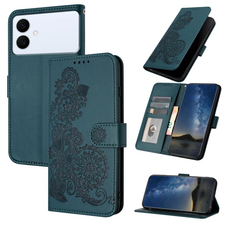 Custodia per telefono in pelle con stampa a fiori di Datura, For Galaxy S26 FE 5G, For Samsung Galaxy S26 Edge 5G, For Samsung Galaxy S26 Ultra 5G
