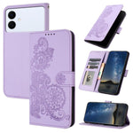 Custodia per telefono in pelle con stampa a fiori di Datura, For Galaxy S26 FE 5G, For Samsung Galaxy S26 Edge 5G, For Samsung Galaxy S26 Ultra 5G