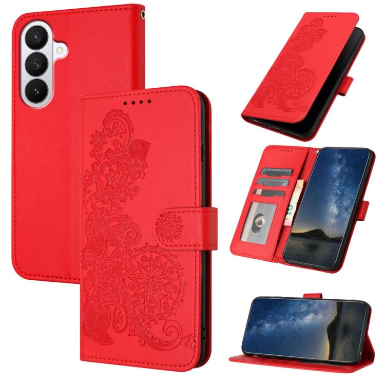 Custodia per telefono in pelle con stampa a fiori di Datura, For Samsung Galaxy S26 5G, For Samsung Galaxy S25 FE 5G, For Samsung Galaxy S25 5G