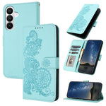 Custodia per telefono in pelle con stampa a fiori di Datura, For Samsung Galaxy S26 5G, For Samsung Galaxy S25 FE 5G, For Samsung Galaxy S25 5G