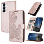 Custodia per telefono in pelle con stampa a fiori di Datura, For Samsung Galaxy S26 5G, For Samsung Galaxy S25 FE 5G, For Samsung Galaxy S25 5G