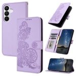 Custodia per telefono in pelle con stampa a fiori di Datura, For Samsung Galaxy S26 5G, For Samsung Galaxy S25 FE 5G, For Samsung Galaxy S25 5G