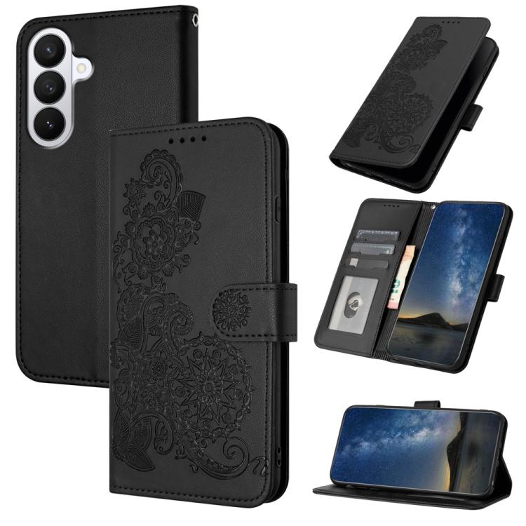 Custodia per telefono in pelle con stampa a fiori di Datura, For Samsung Galaxy S26 5G, For Samsung Galaxy S25 FE 5G, For Samsung Galaxy S25 5G