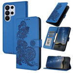 Custodia per telefono in pelle con stampa a fiori di Datura, For Galaxy S26 FE 5G, For Samsung Galaxy S26 Edge 5G, For Samsung Galaxy S26 Ultra 5G