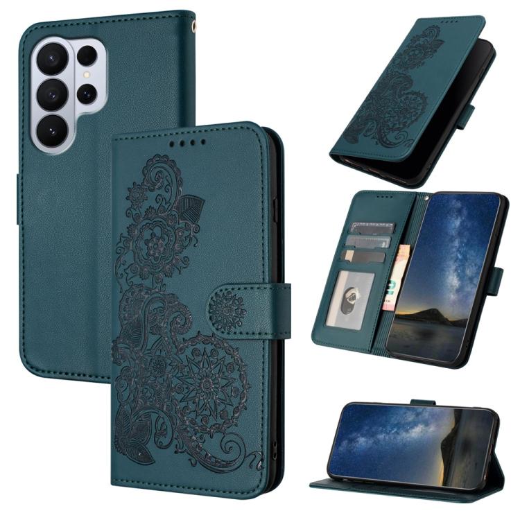 Custodia per telefono in pelle con stampa a fiori di Datura, For Galaxy S26 FE 5G, For Samsung Galaxy S26 Edge 5G, For Samsung Galaxy S26 Ultra 5G